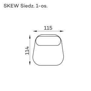 Dīvānd-krēsls Skew Square 1 Befame 72/115/114 cm bēšs