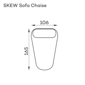 Dīvānd-krēsls Skew Befame 72/106/165 cm bēšs
