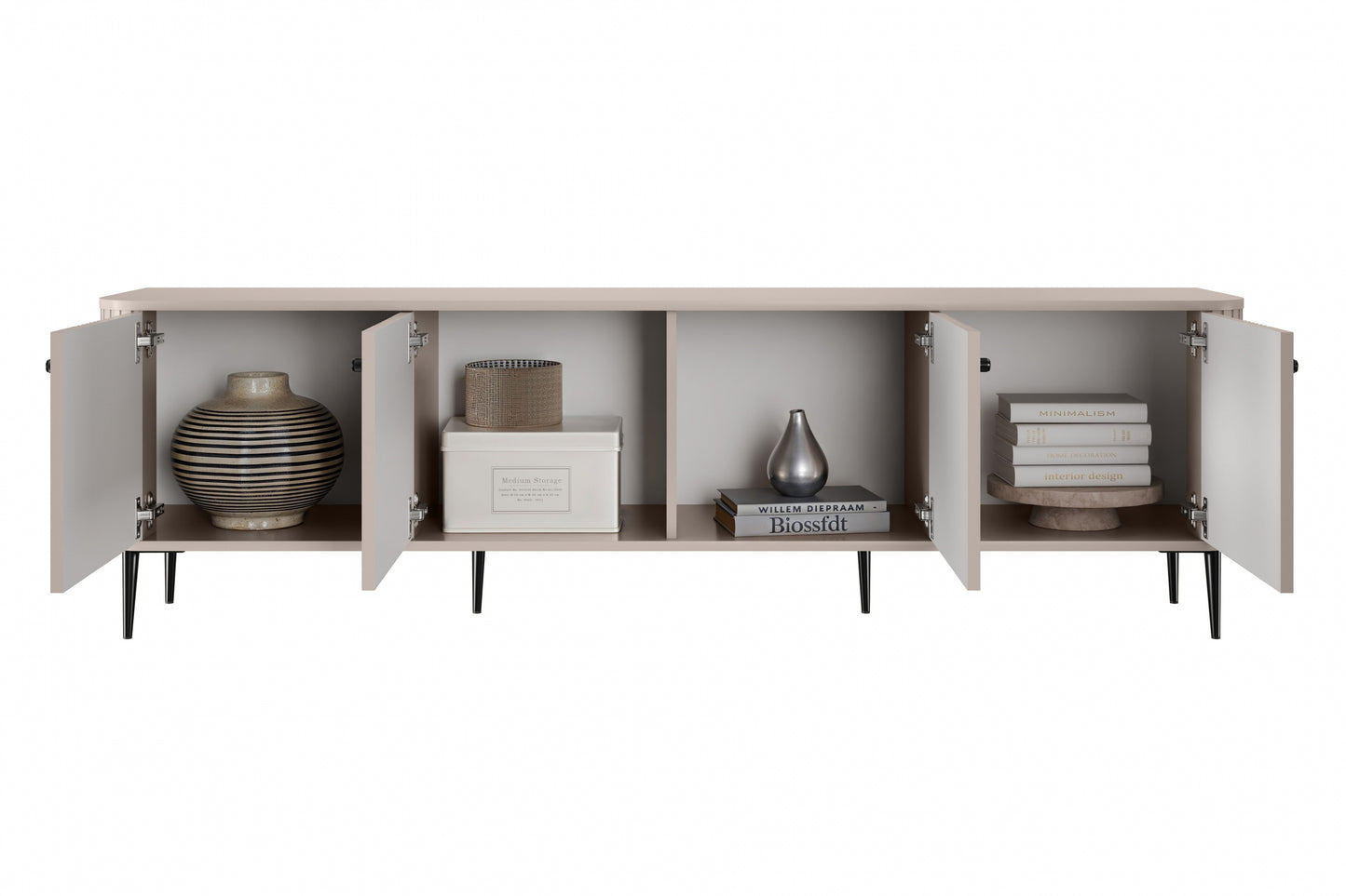 TV skapis Vespa 187/51/38 cm kašmirs/melns - N1 Home