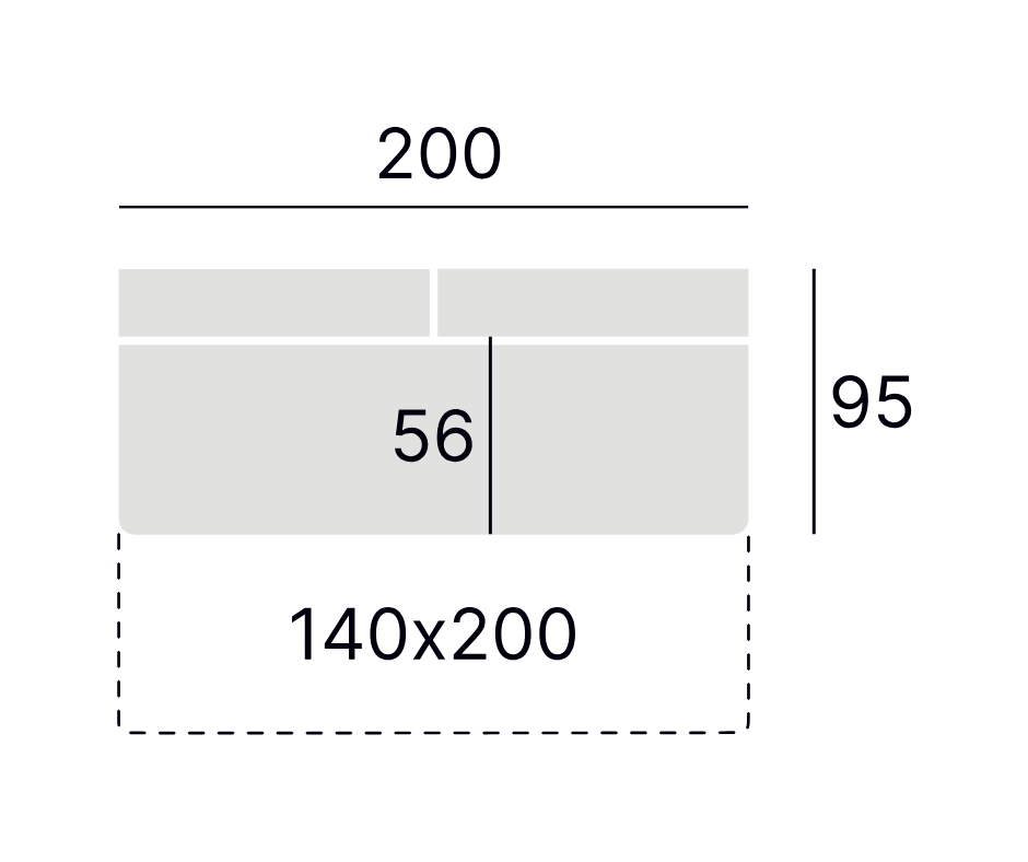Dīvāns Tul 200/90/56 cm Matt Velvet 85 - N1 Home