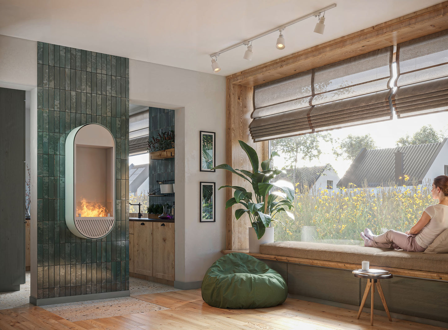 Biokamīns Incyrc Vert 130/50/25 cm balts - N1 Home