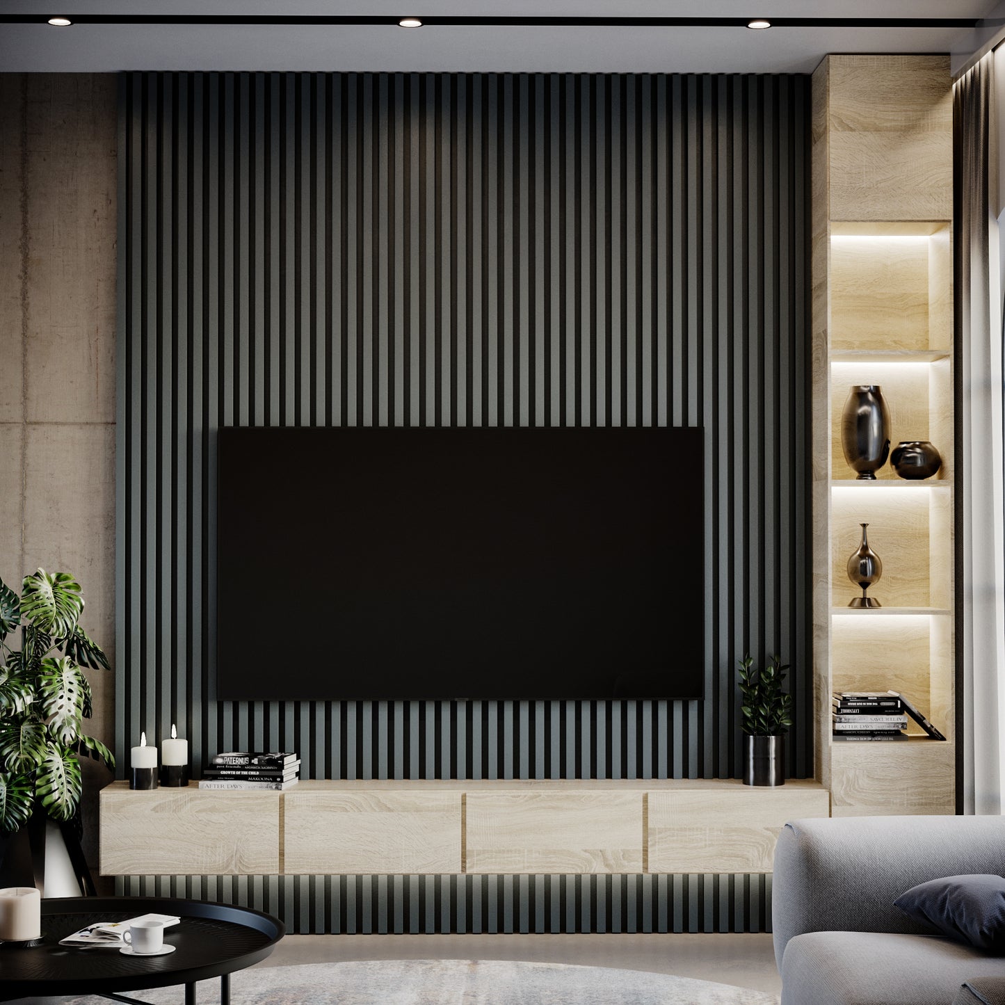 3D sienas lamele graffīts 3x4x275 cm - N1 Home