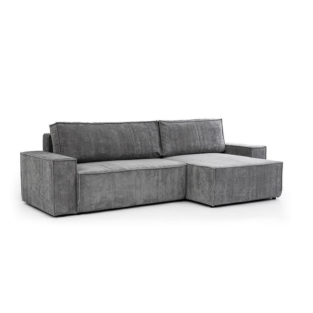 Dīvāns FIBI M  labais stūris 283/90-77/144 cm pelēks - N1 Home