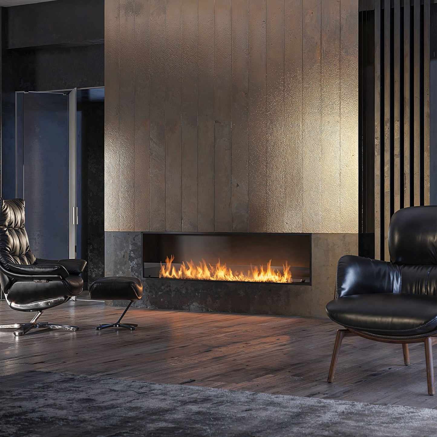 Biokamīns Slim inside Blan 84;104;124;154;204/59/25;30 cm melns - N1 Home