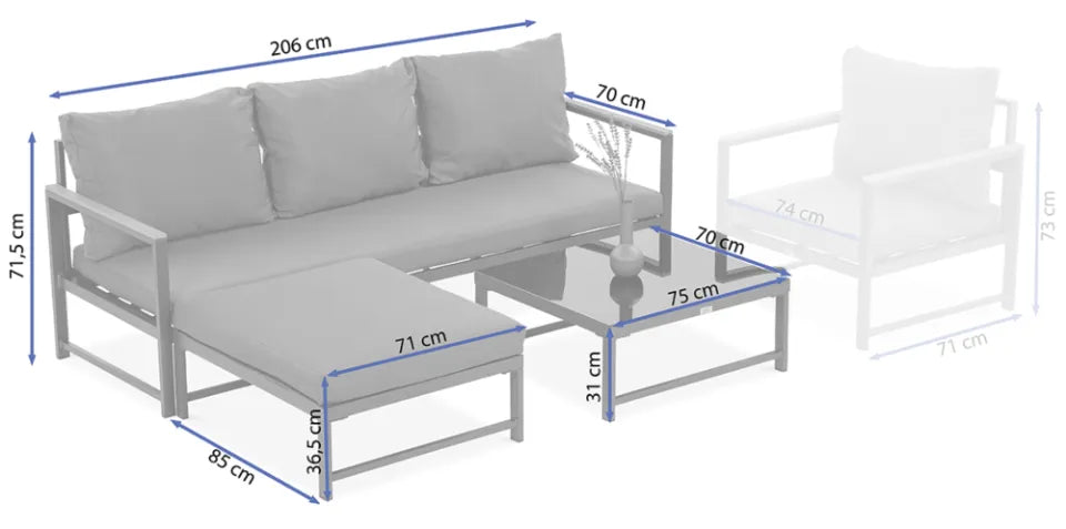 Dārza komplekts Orlan Fory pelēks - N1 Home