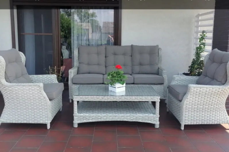 Dārza komplekts Trivo 3 pelēks/balts - N1 Home