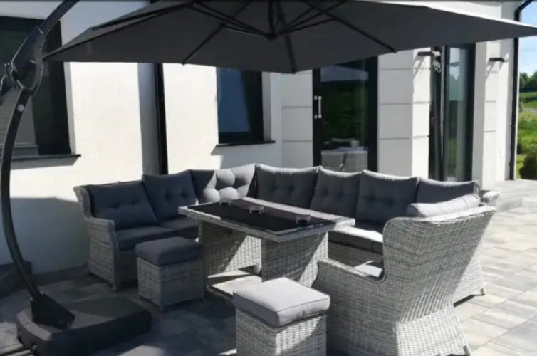 Ēdamgalda komplekts Dova 306/246/87 cm tumši pelēks - N1 Home