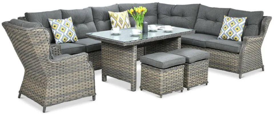 Ēdamgalda komplekts Dova 306/246/87 cm melanges - N1 Home