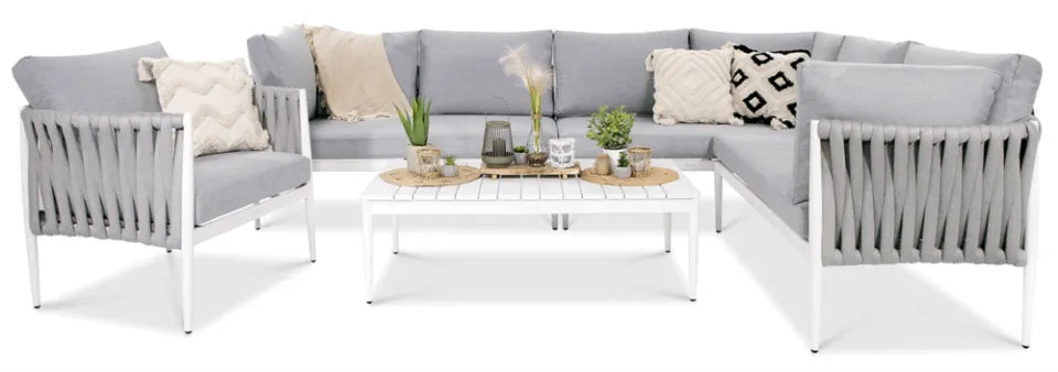 Dārza komplekts Mona balts/pelēks - N1 Home