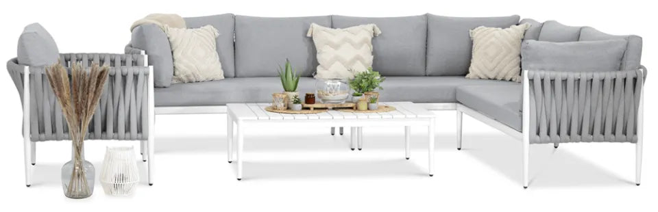 Dārza komplekts Mona balts/pelēks - N1 Home