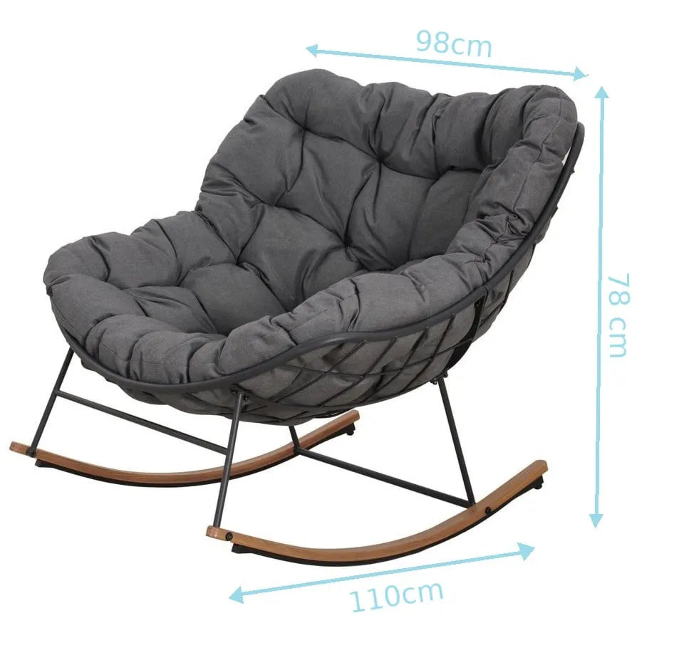 Šūpuļkrēsls Rona 98/110/78 cm tumši pelēks - N1 Home