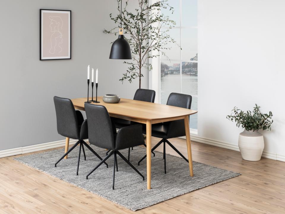 Krēsls Nay 59/59/88 cm PU retro melns - N1 Home