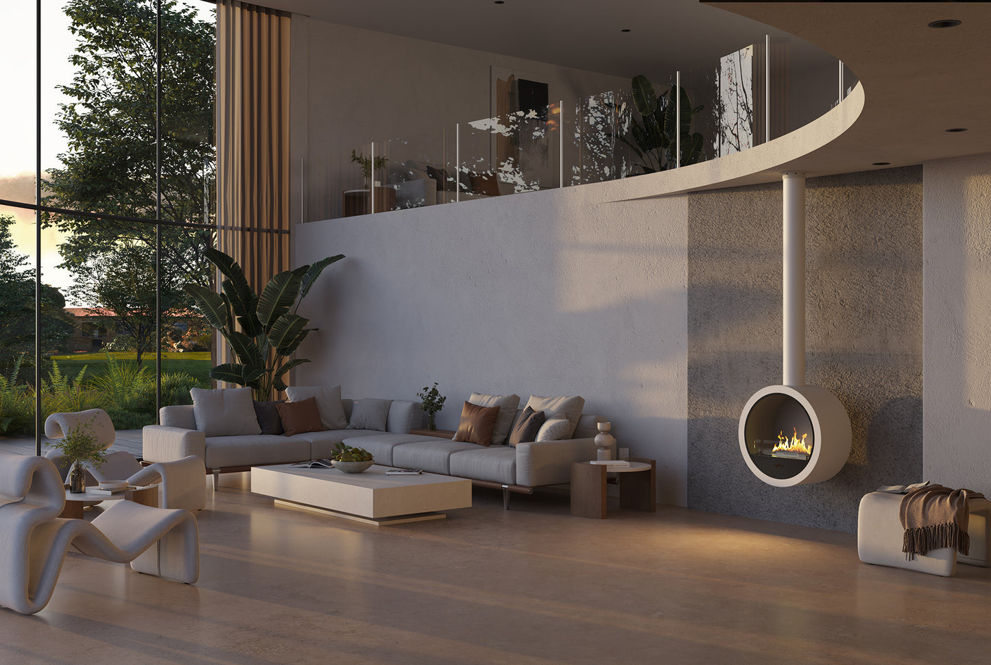 Biokamīns Incyrk 70/35/150 cm balts - N1 Home