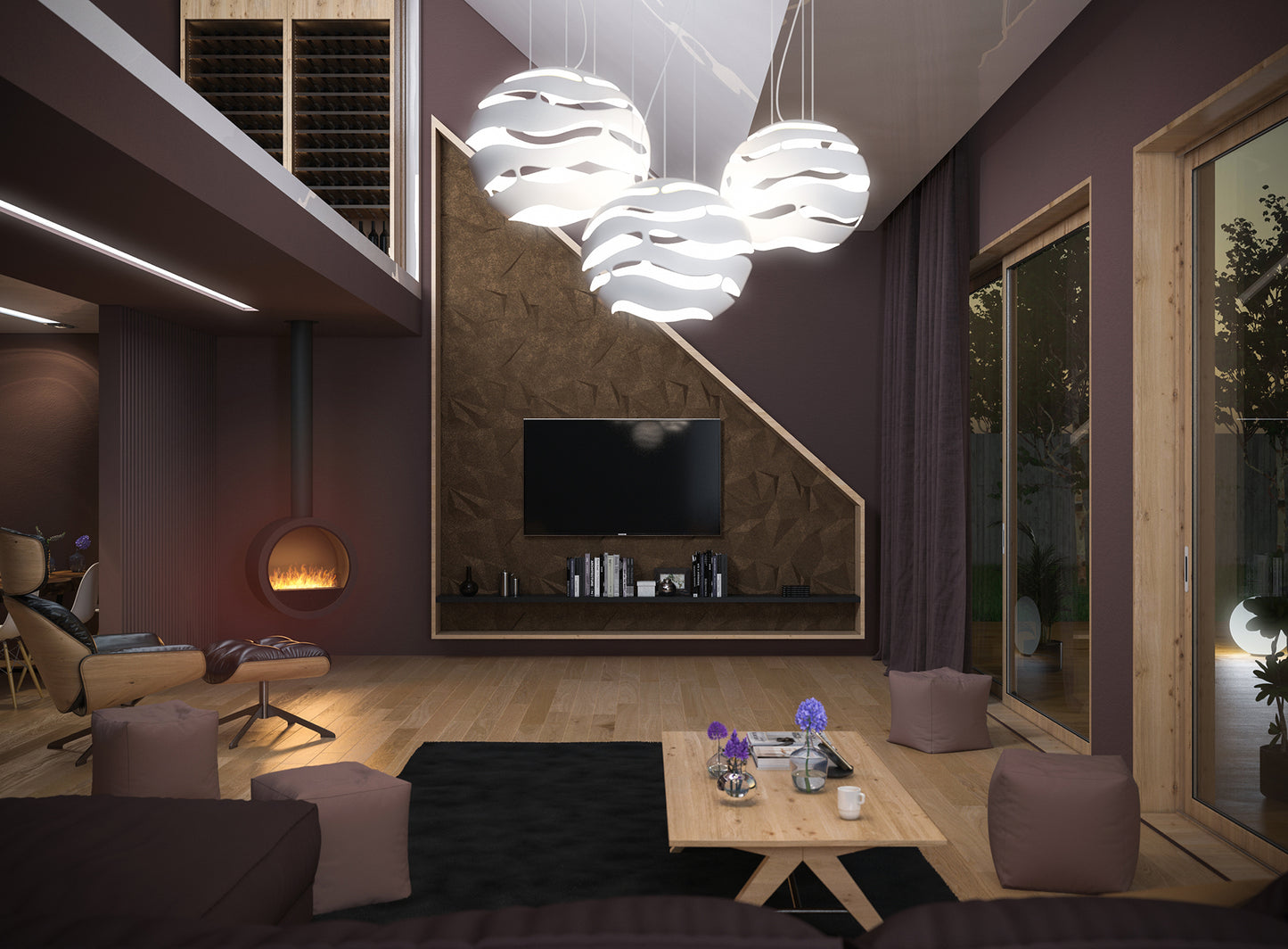 Biokamīns Incyrk 70/35/150 cm tumši zils - N1 Home