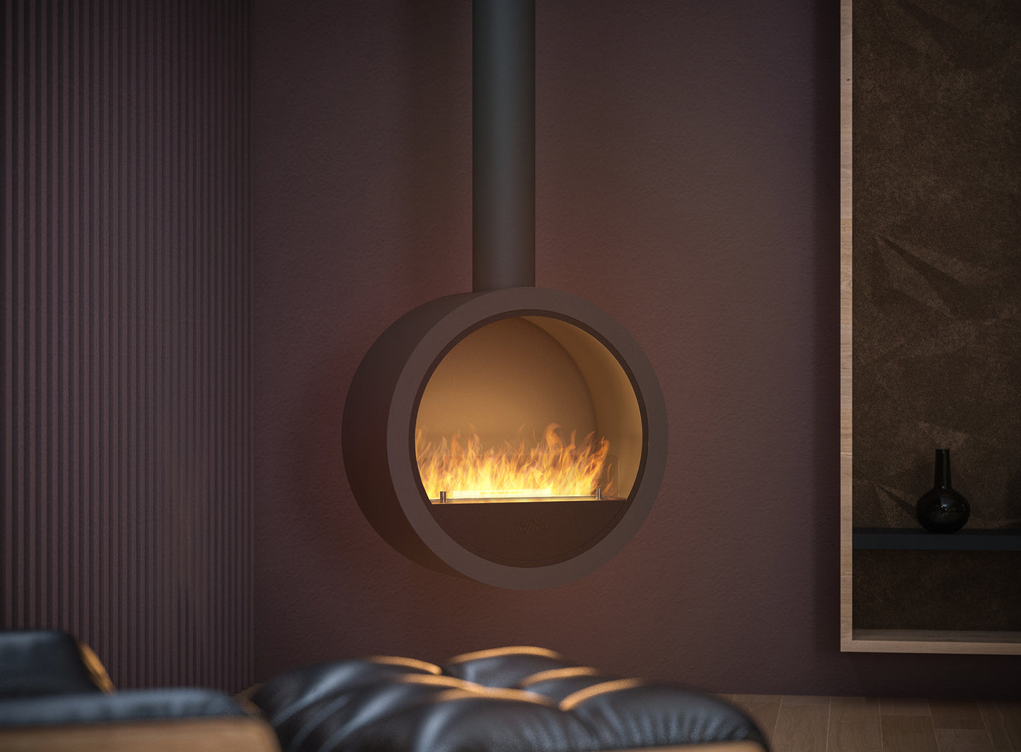Biokamīns Incyrk 70/35/150 cm tumši brūns - N1 Home