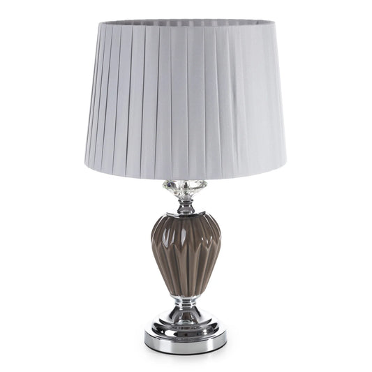 Galda lampa Kayla 32x49 cm sudrabs/pelēks, bēšs - N1 Home