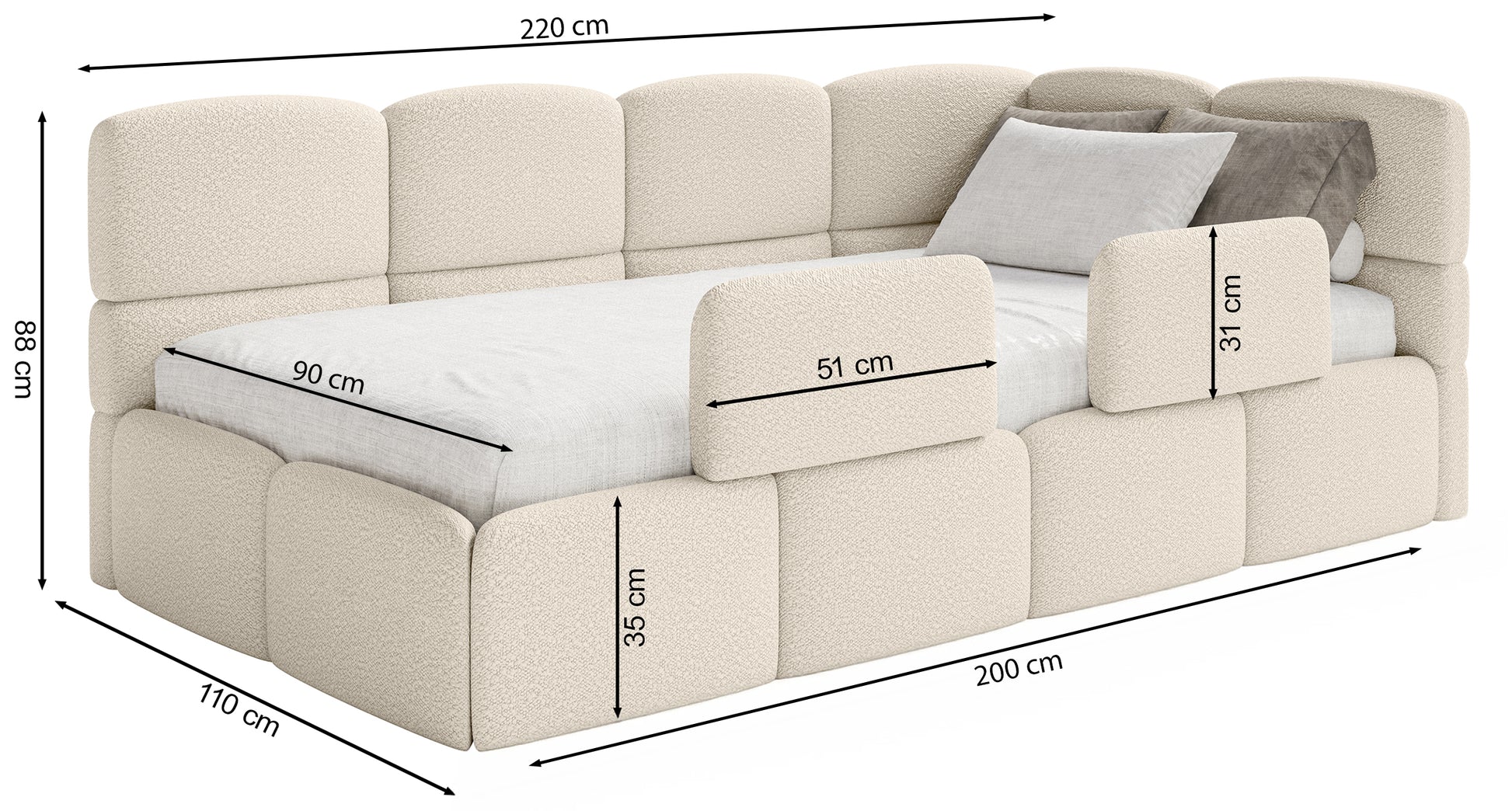 Gulta Clod 220/88/110 cm Piano 02 - N1 Home