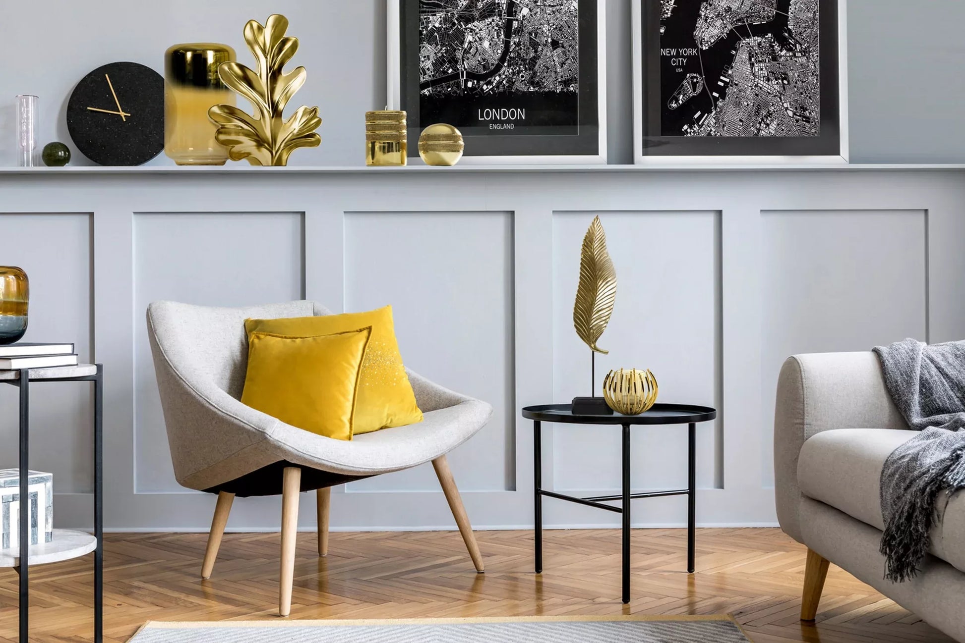 Dekoratīva figūriņa Lapa 13/8/56 cm zelts - N1 Home