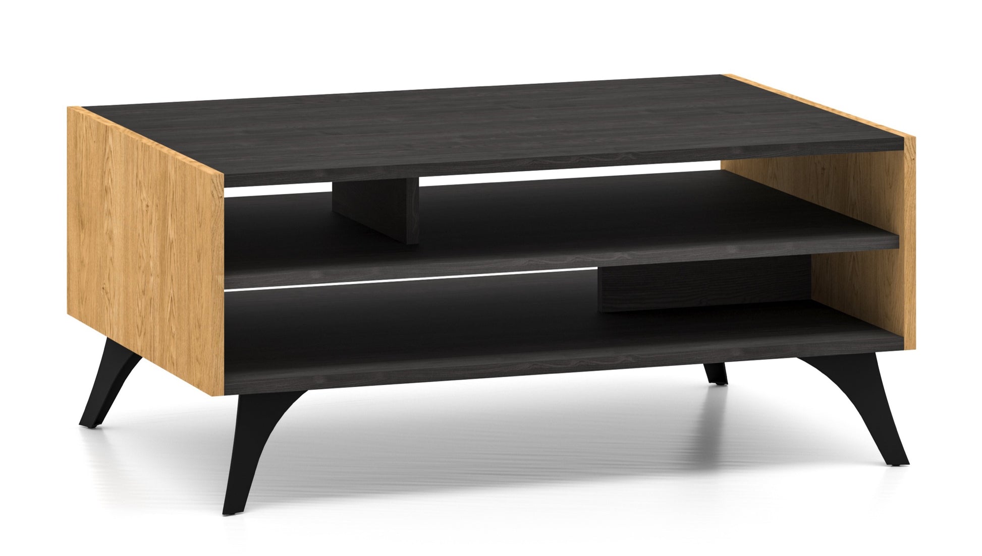 Kafijas galds Toskana 90/40/60 cm ozols/melns - N1 Home