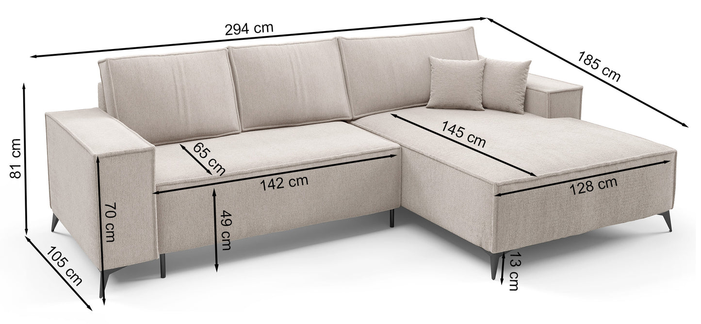 Dīvāns Hendrik 294/81/185 cm Aragon 39 - N1 Home