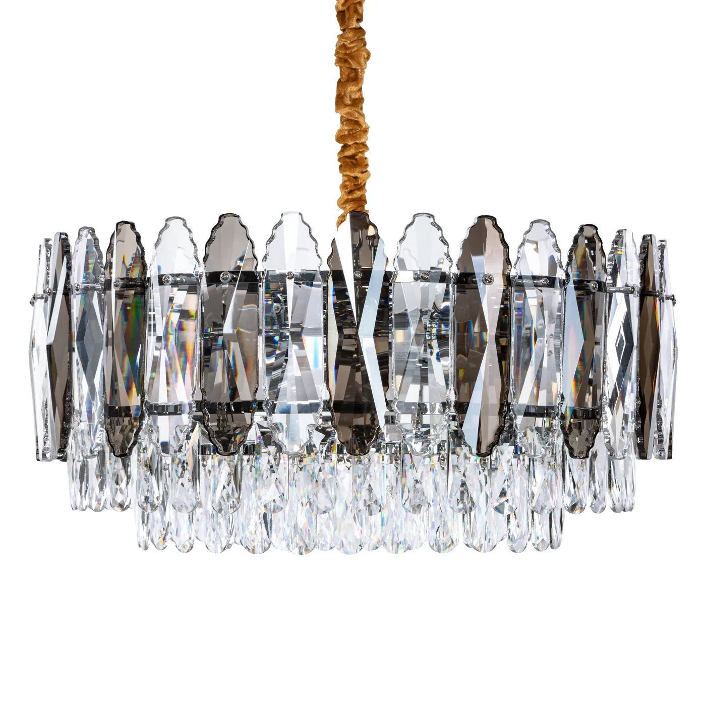 Lustra Nel ar piekārtiem kristāliem, regulējams augstums,60 x 150 cm, zelts - N1 Home