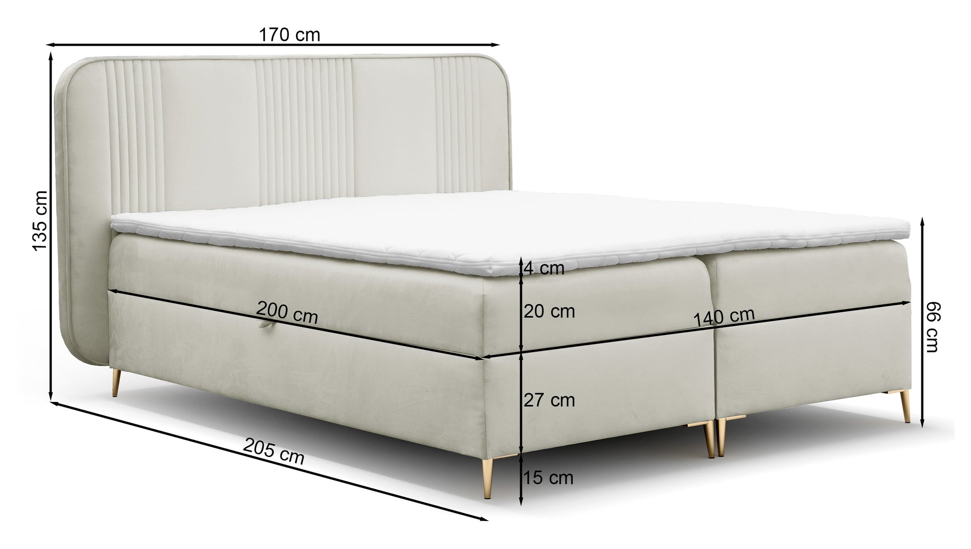 Kontinentālā gulta Clarens 140/160/180x200 cm Magic Velvet 2274 - N1 Home