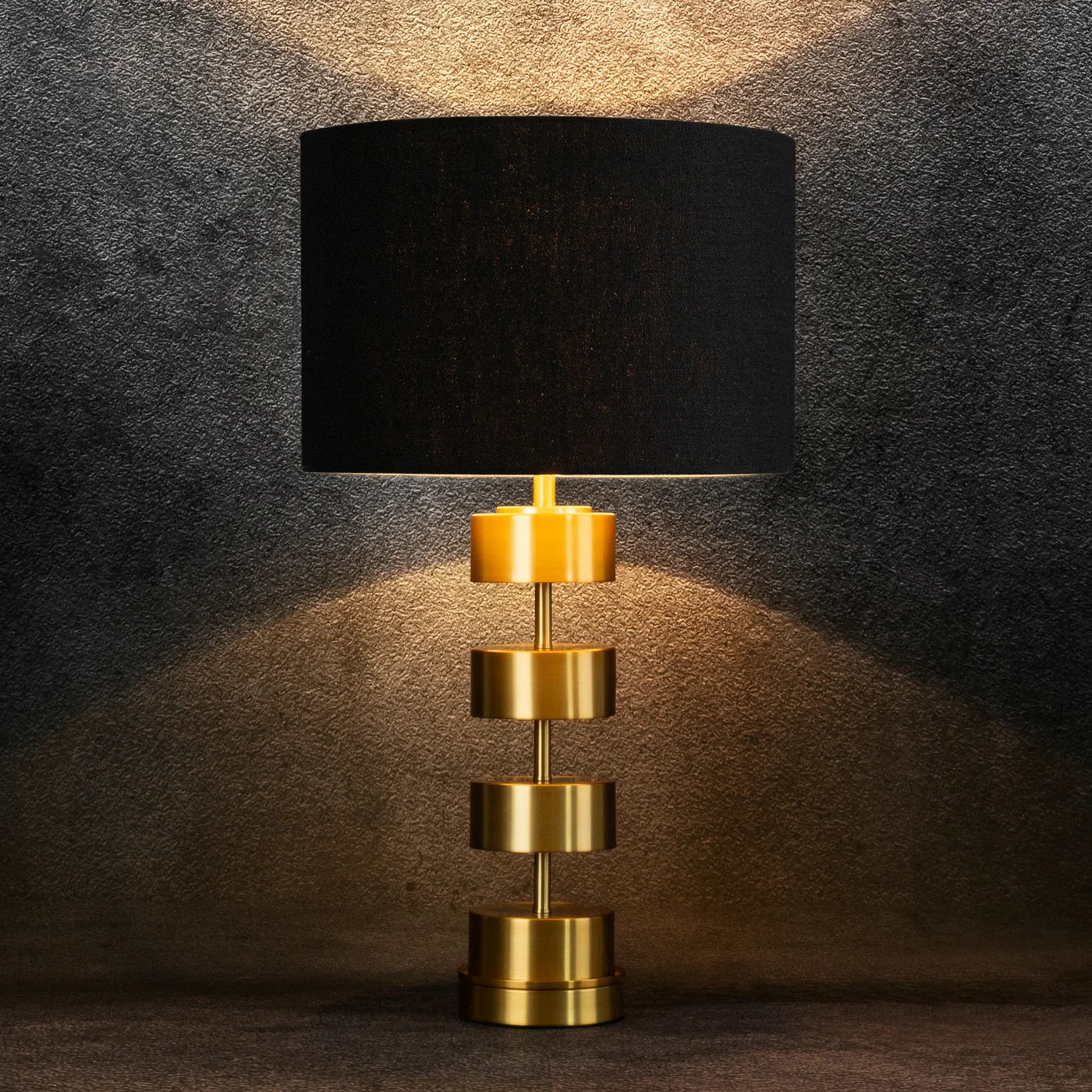 Galda lampa Angi 36/65 cm melns/zelts - N1 Home