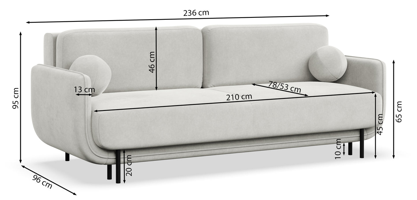 Dīvāns Oplar 236/95/96 cm Polo 873 - N1 Home