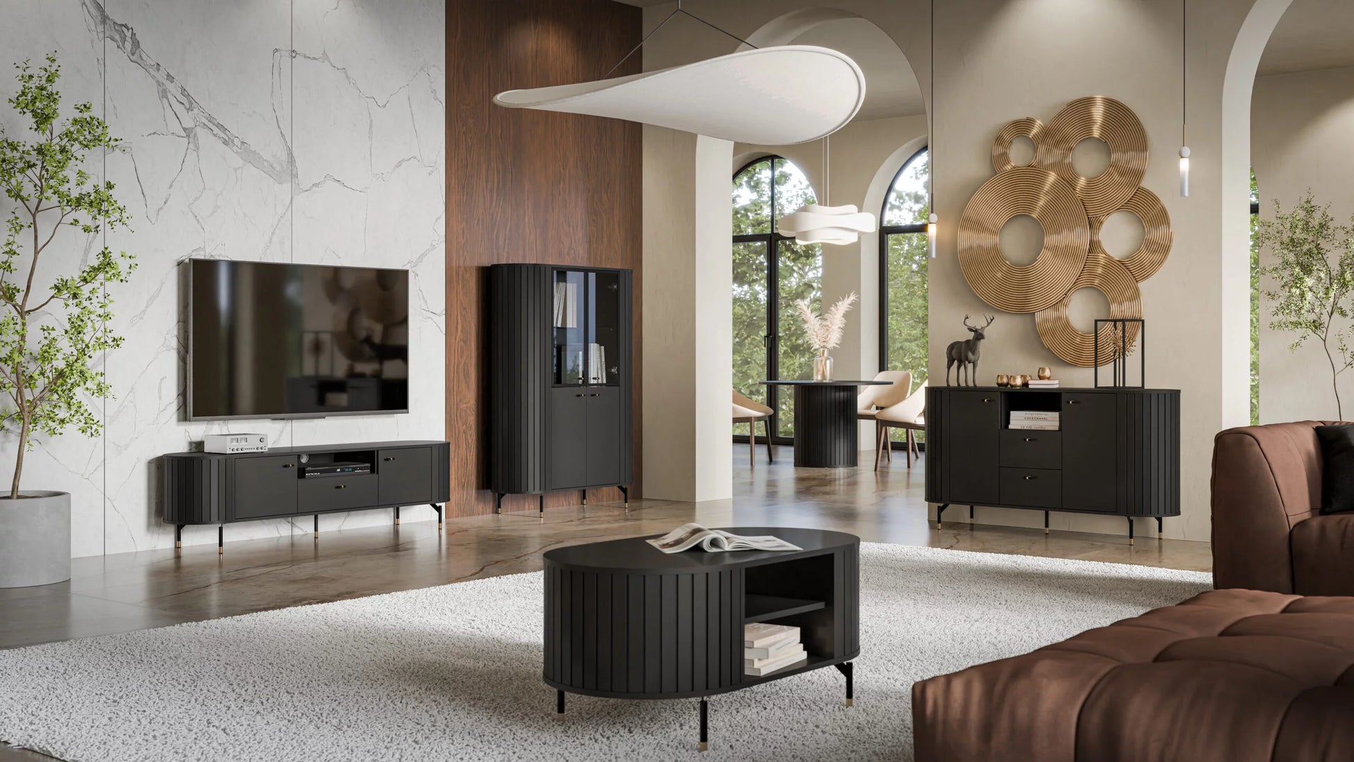 Kumode Zanto 150/40/81 cm melns - N1 Home