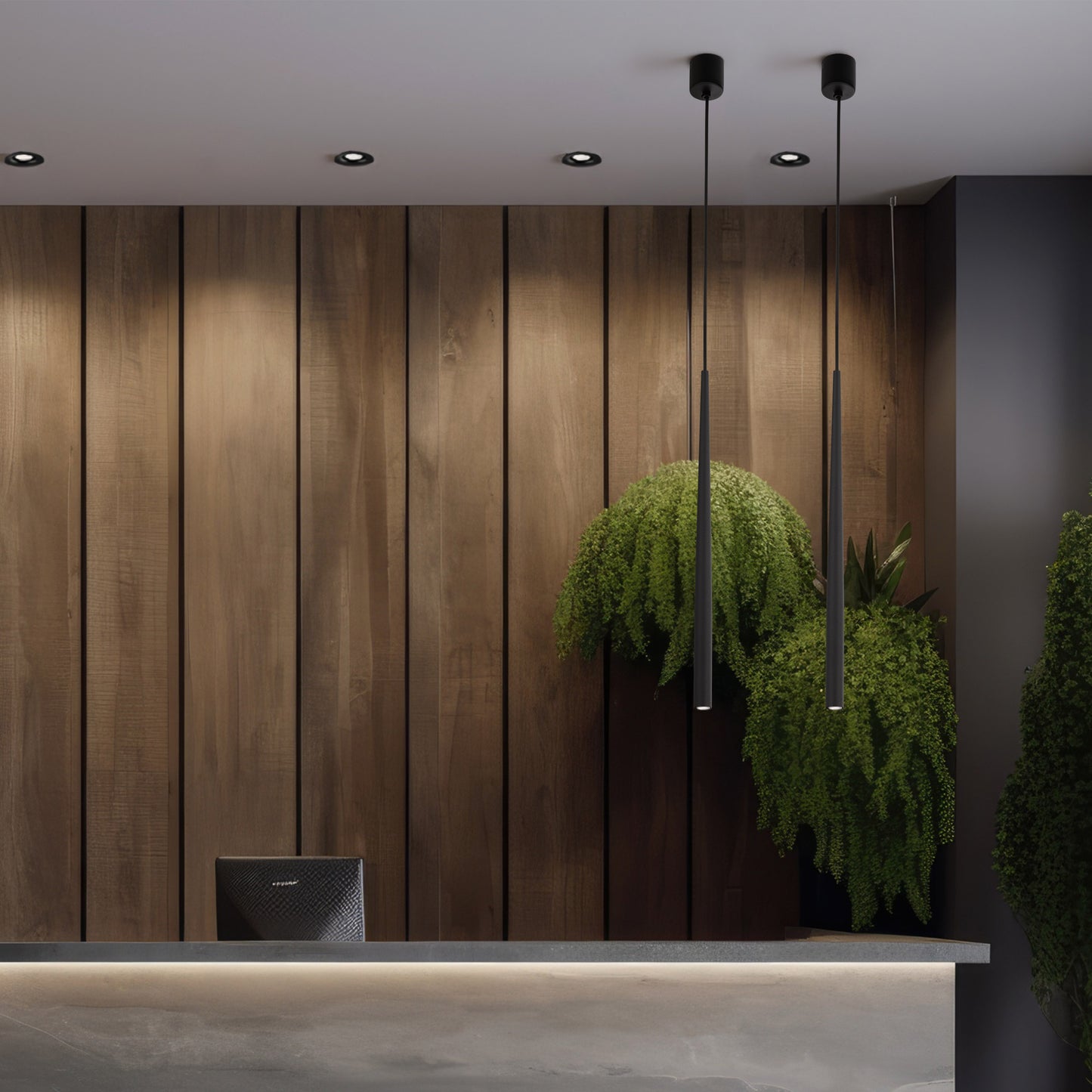 Piekaramā lampa Piano 52 × 52 × 1400 mm melns - N1 Home