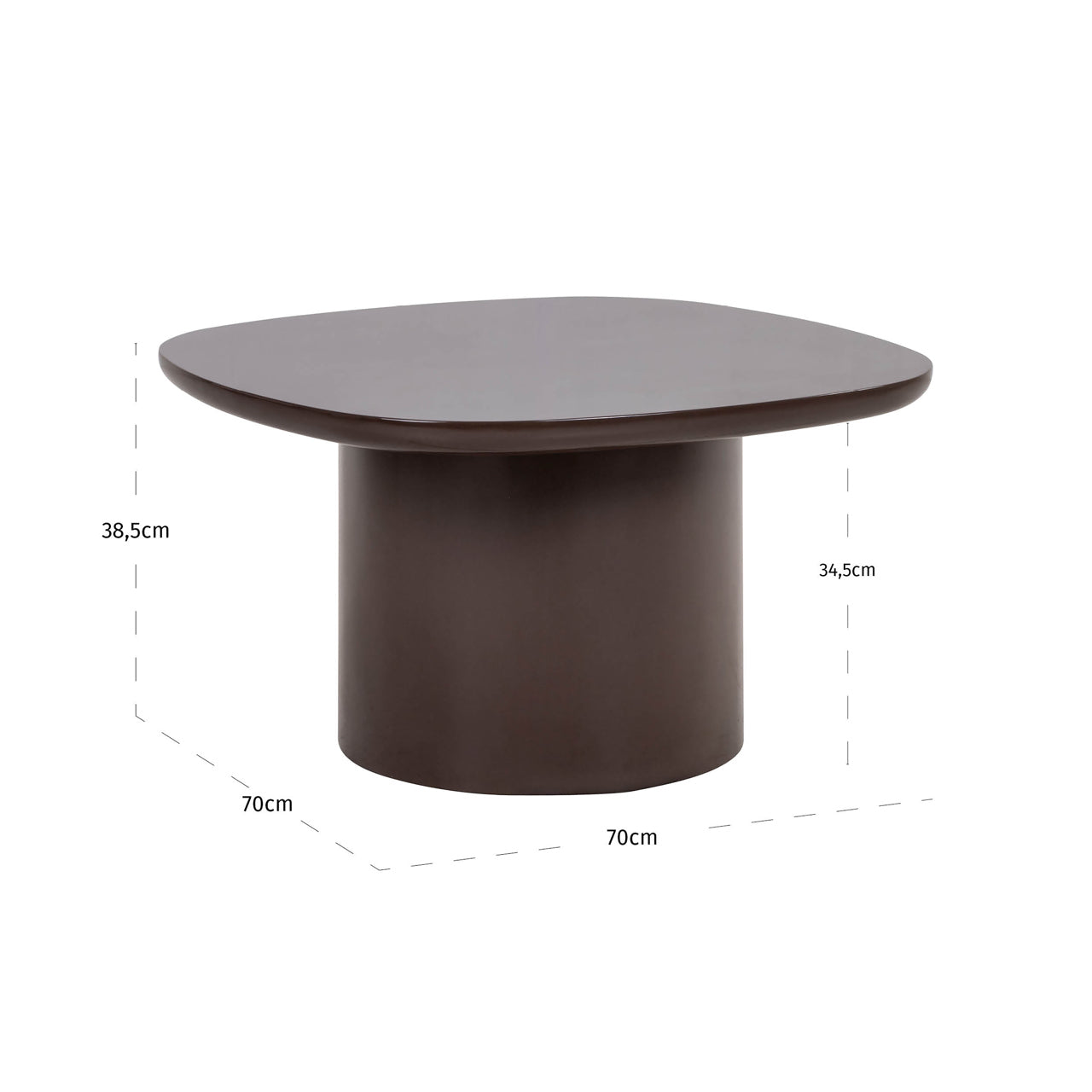 Kafijas galds Almundi Richmond Interiors 38/70/70 cm chocolat brown
