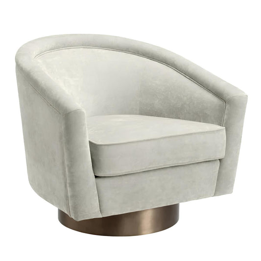 Krēsls Catene Eichholtz 80/80/76 cm Clarck sand | matte gold finish swivel base