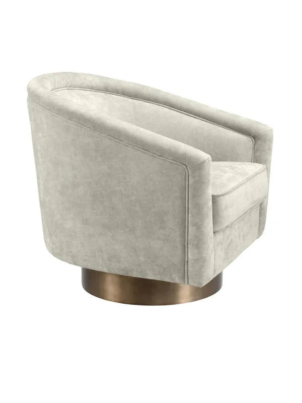 Krēsls Catene Eichholtz 80/80/76 cm Clarck sand | matte gold finish swivel base