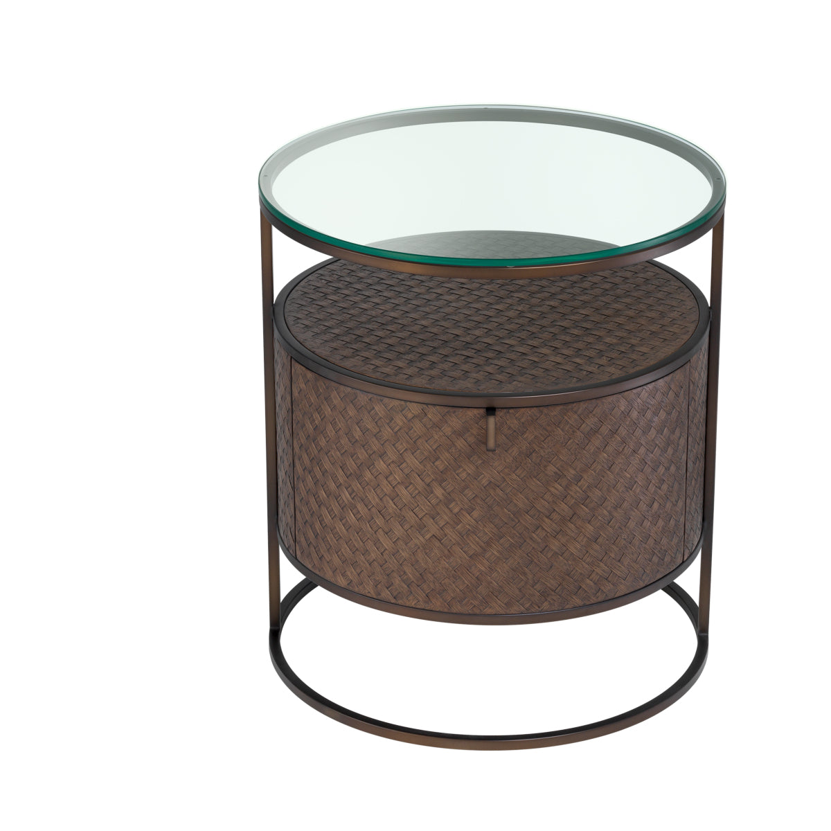 Naktsskapitis Napa Valley Eichholtz 50/50/56 cm Woven oak veneer/bronze finish