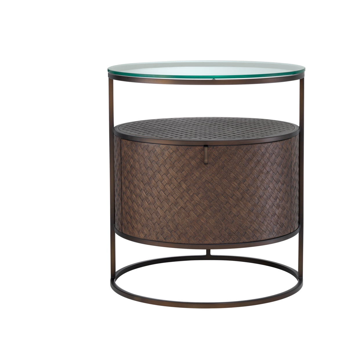 Naktsskapitis Napa Valley Eichholtz 50/50/56 cm Woven oak veneer/bronze finish