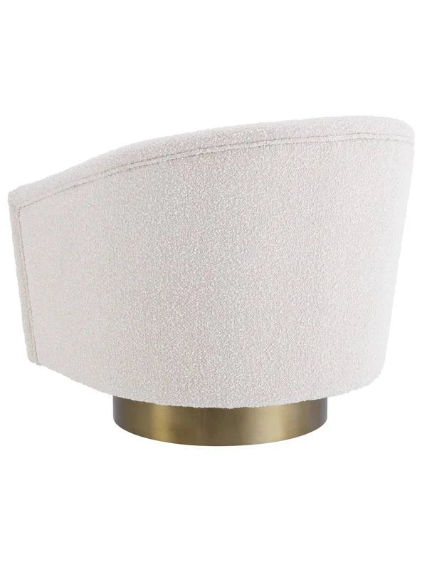 Krēsls Catene Eichholtz 80/80/76 cm Bouclé cream | matte gold finish swivel base