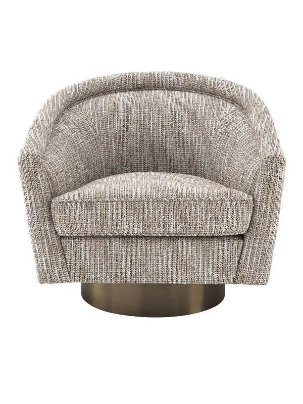 Krēsls Catene Eichholtz 80/80/76 cm Mademoiselle beige | matte gold finish swivel base