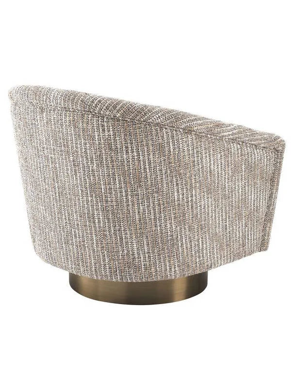 Krēsls Catene Eichholtz 80/80/76 cm Mademoiselle beige | matte gold finish swivel base