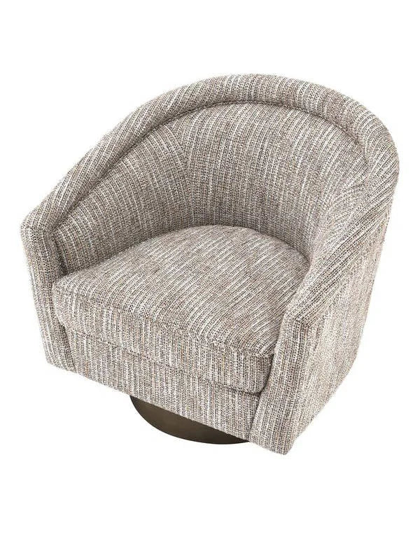 Krēsls Catene Eichholtz 80/80/76 cm Mademoiselle beige | matte gold finish swivel base