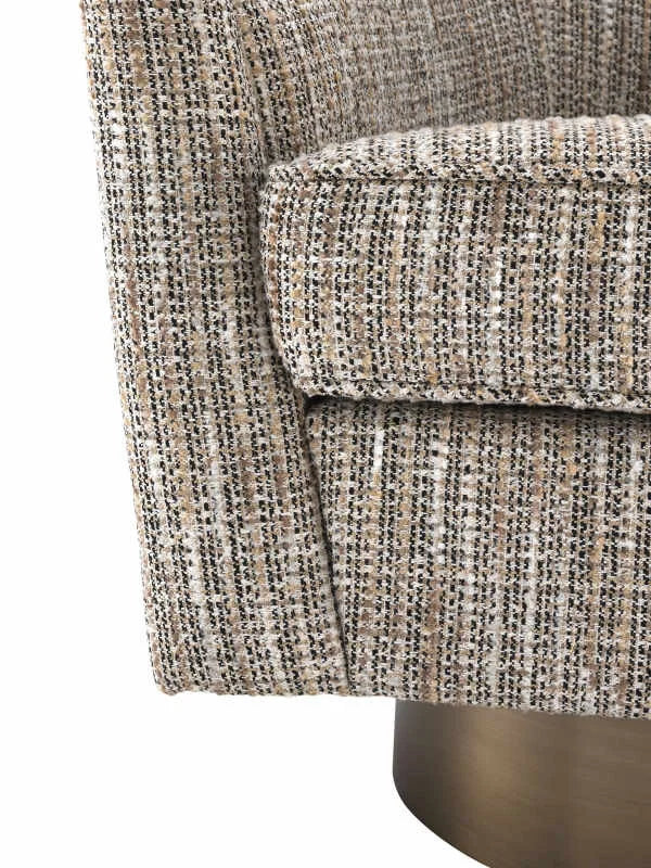 Krēsls Catene Eichholtz 80/80/76 cm Mademoiselle beige | matte gold finish swivel base