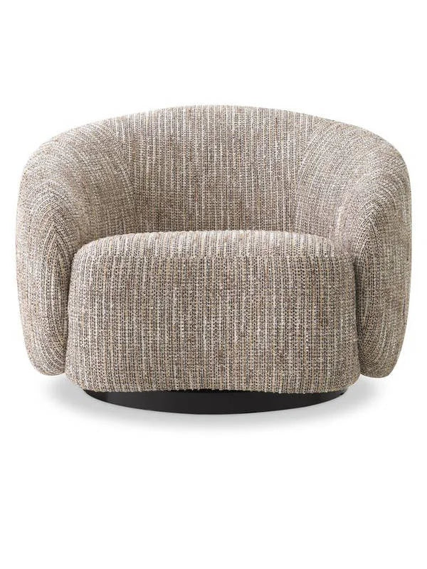 Krēsls Amore Eichholtz 97/91/74 cm Mademoiselle beige | black swivel base