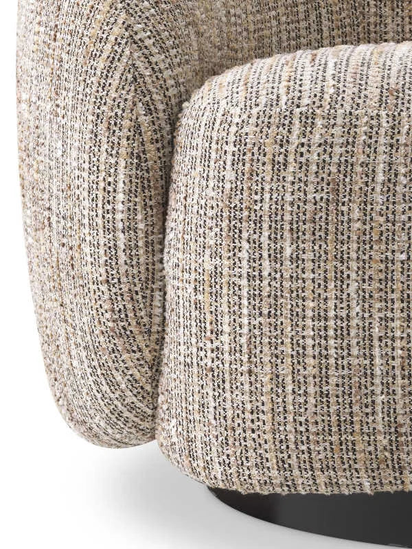 Krēsls Amore Eichholtz 97/91/74 cm Mademoiselle beige | black swivel base