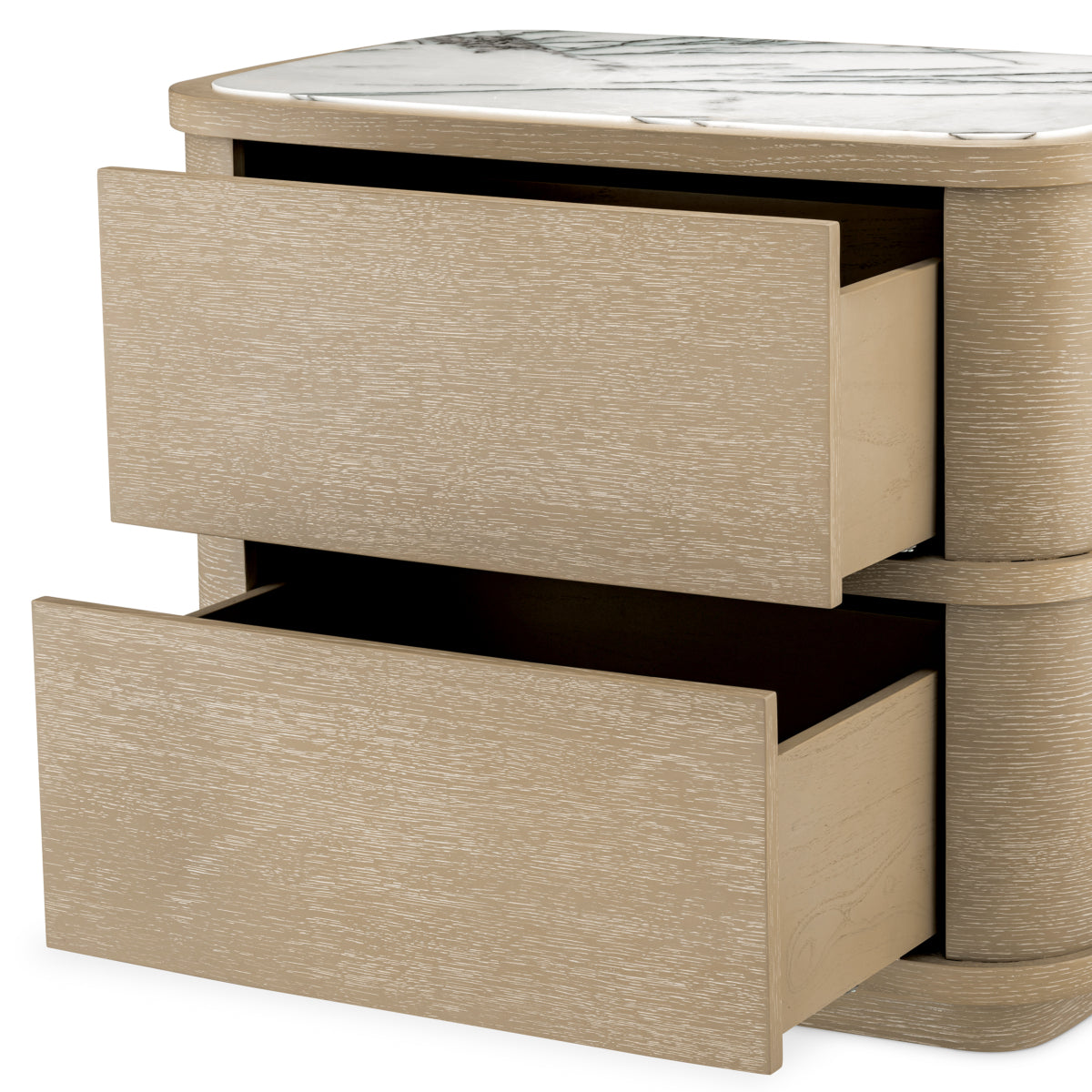 Naktsskapitis Cabana Eichholtz 75/49/63 cm Washed oak veneer/bianco lilac marble