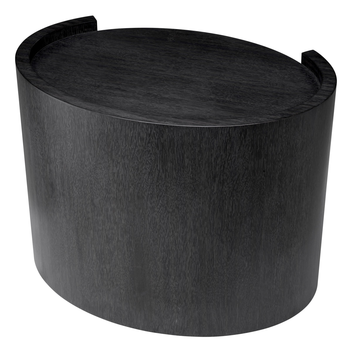Naktsskapitis Rosemberg Eichholtz 80/56/60.5 cm Charcoal grey oak veneer/brushed brass finish