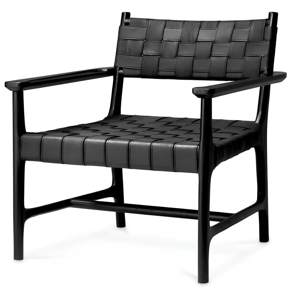 Krēsls Tiberio Eichholtz 70/69,5/77 cm Black leather | black legs - N1 Home