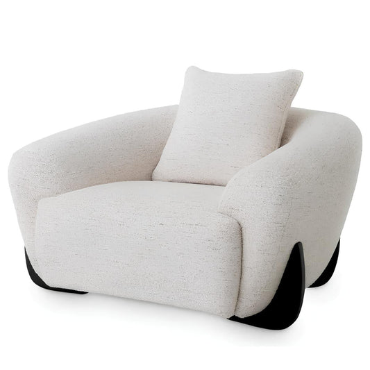 Krēsls Siderno Eichholtz 126/106/73 cm Seashell off-white | black feet