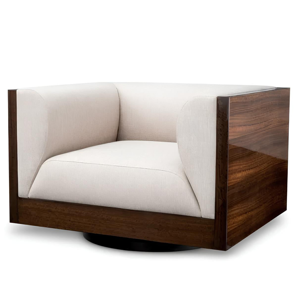 Krēsls Sebastian Eichholtz 105/91/72 cm High gloss eucalyptus veneer | loki natural | swivel base