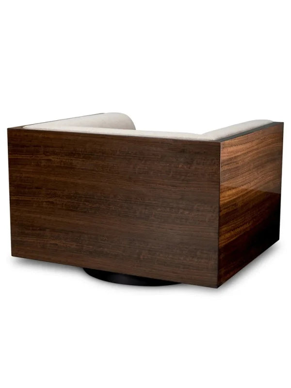 Krēsls Sebastian Eichholtz 105/91/72 cm High gloss eucalyptus veneer | loki natural | swivel base