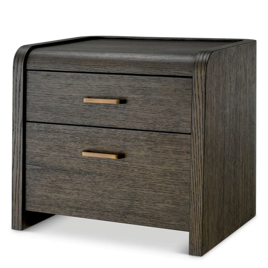 Naktsskapitis Joane Eichholtz 60/49/53 cm Mocha oak veneer/medium bronze finish