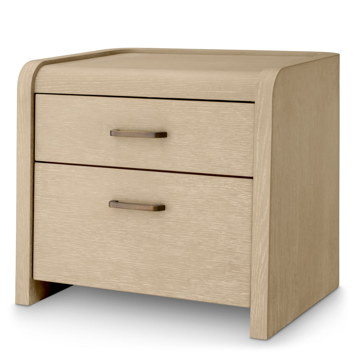 Naktsskapis Joane Eichholtz 60/49/53.5 cm Washed oak veneer/medium bronze finish